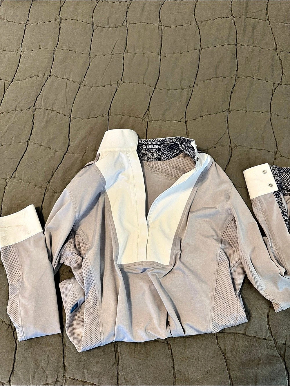 Chestnut bay show shirt equestrian perforated